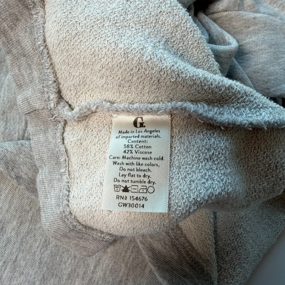 Goop G Label Womens Puff Sleeve Ruffle Shoulder Sweatshirt Size M Soft Romantic - Picture 6 of 6